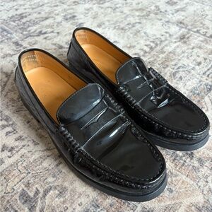 Classic Black Patent Leather Penny Loafers